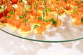 Salted salmon sandwitch elegant appetizer for the holiday table Royalty Free Stock Photo