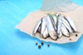 Salted sprat (fish) Royalty Free Stock Photo