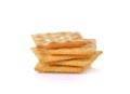 Saltine cracker on white background Royalty Free Stock Photo