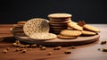 saltine crackers delicately sprawl across a table