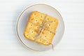 Saltine crackers on a plate