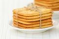 Saltine crackers on a plate Royalty Free Stock Photo