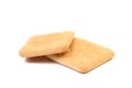 Saltine soda cracker isolated on white Royalty Free Stock Photo