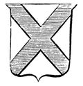 Saltire Flag, vintage illustration