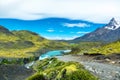 Salto Grande waterfall in national park Torres del Paine, Patagonia Chile, South America Royalty Free Stock Photo