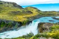 Salto Grande waterfall in national park Torres del Paine, Patagonia Chile, South America Royalty Free Stock Photo