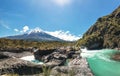 Saltos del Petrohue Waterfalls and Osorno Volcano - Los Lagos Region, Chile Royalty Free Stock Photo