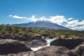 Saltos del Petrohue Waterfalls and Osorno Volcano - Los Lagos Region, Chile Royalty Free Stock Photo