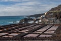 Saltpans and lighthouse Fuencaliente, La Palma, Canary Islands Royalty Free Stock Photo