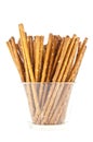 Saltsticks in a glass (with clipping path) Royalty Free Stock Photo