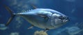 Saltwater Fish Bluefin Tuna, Known As Thunnus Thynnus, Swimming Gracefully Royalty Free Stock Photo