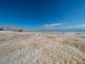 Salty beach at Ein Bokek Dead Sea Resort, Israel Royalty Free Stock Photo