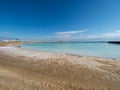 Salty beach at Ein Bokek Dead Sea Resort, Israel Royalty Free Stock Photo