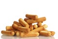 Salty bread sticks on white background Royalty Free Stock Photo