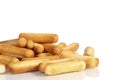 Salty bread sticks on white background Royalty Free Stock Photo