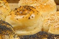 Salty Buns sprinkled with herbs and seeds Royalty Free Stock Photo