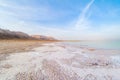 Salty coast of the Dead Sea. Royalty Free Stock Photo