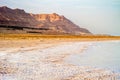 Salty coast of the Dead Sea. Royalty Free Stock Photo