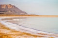 Salty coast of the Dead Sea. Royalty Free Stock Photo