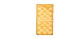 Salty cracker, crispy appetizer, rectangle shape cookie. Isolated