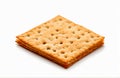 Salty cracker, cut out on white background Royalty Free Stock Photo