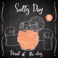 Salty Dog cocktail. Hand drawn drink on white background. Vector illustration