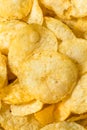 Salty Homemade Kettle Cooked Potato Chips Royalty Free Stock Photo