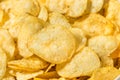 Salty Homemade Kettle Cooked Potato Chips Royalty Free Stock Photo