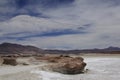 Salty lagoon in the mountains of andes in the atakama desert of chile Royalty Free Stock Photo