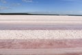 Salty lagoon prepared to extract raw salt,