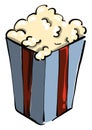 Salty popcorn, illustration, vector Royalty Free Stock Photo