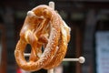 Salty pretzel on Oktoberfest in Germany.