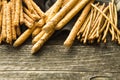 Salty pretzel sticks. Royalty Free Stock Photo