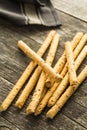 Salty pretzel sticks. Royalty Free Stock Photo