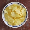 Salty ribbed potato chips Royalty Free Stock Photo