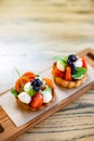 Salty sand dough basket Tartlet with mozzarella