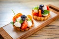 Salty sand dough basket Tartlet with mozzarella