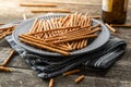 Salty sticks. Crunchy pretzels Royalty Free Stock Photo