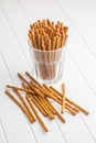 Salty sticks. Crunchy pretzels Royalty Free Stock Photo