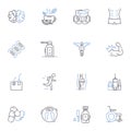 Salubrity line icons collection. Health, Wellness, Fitness, Vigor, Nutrition, Hygiene, Stamina vector and linear