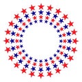 American flag symbols stars round frame sign or logo Royalty Free Stock Photo