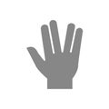 Salute gray icon. Live long and prosper gesture symbol Royalty Free Stock Photo