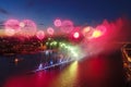 Salute Scarlet Sails. festive salute is grandiose. Fireworks pyrotechnics