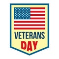 Salute veterans day logo, flat style Royalty Free Stock Photo