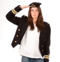 Saluting girl with officer uniform Royalty Free Stock Photo