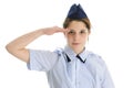 Saluting Jr. ROTC Teen Girl Royalty Free Stock Photo