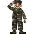 Saluting Soldier Cartoon Colored Clipart