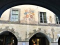 Saluzzo town, Piedmont region, Italy. Art, history, arches and splendid ancient alley