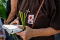 Faithful Catholic is seen at the outdoor mass on Sunday of Palms