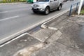 Salvador, Bahia, Brazil - August 11, 2023: Access ramp for wheelchair users and people with physical motor disabilities. Avenida